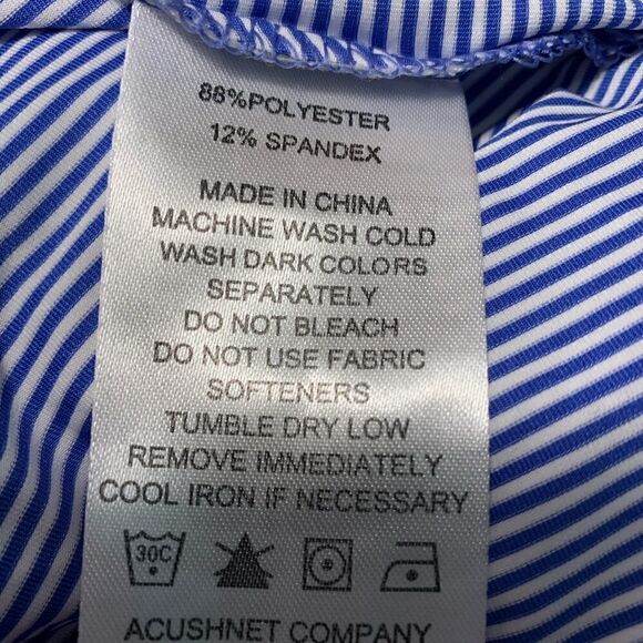 NWOT FootJoy Blue/White Striped Golf Shirt Sz L - Picture 4 of 6